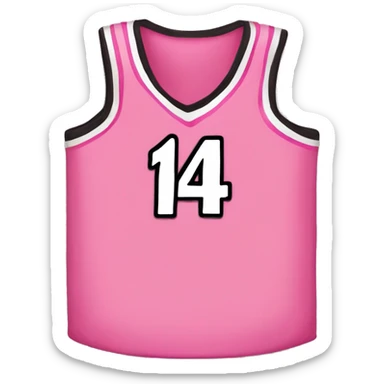 pink basketball jersey with pink bow on it and number 14 on it sticker