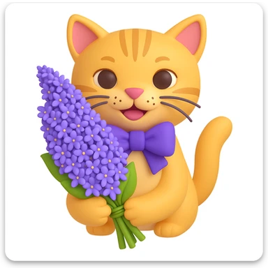 Add a cute bow around the cat's neck in the style of microsoft style 3d fluent emojis. sticker
