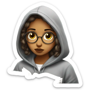 Sad girl law student sticker