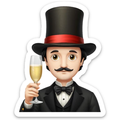 edgar allan poe at christmas sticker