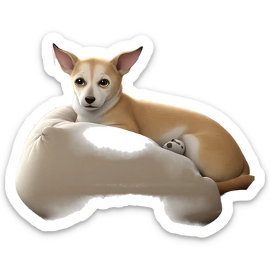 cozy animal on soft pillow sticker