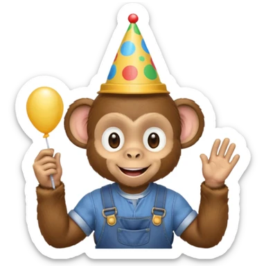 changuito tierno con overol en una fiesta sticker