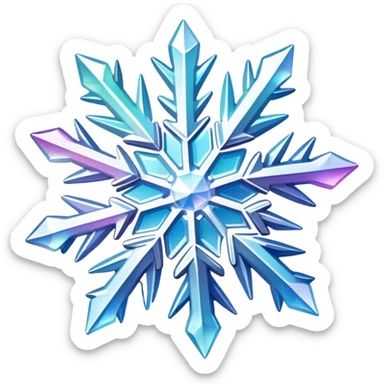 Iridescent sparkly shiny nebula snow crystal   sticker