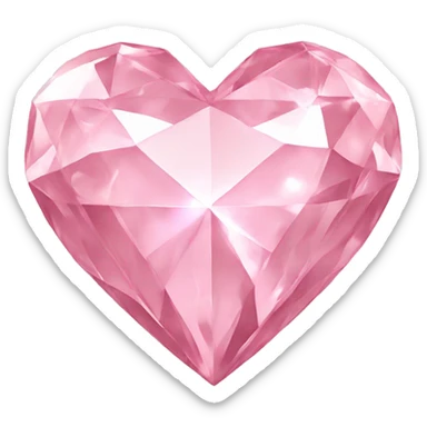Light pink Diamond heart sticker