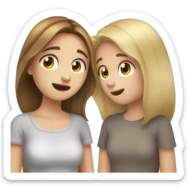 friend comforting friend blone and brown hair girl friends sticker