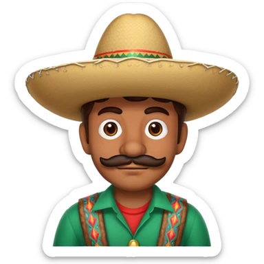 mexican mario bros with a sombrero  sticker