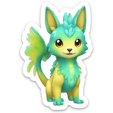 Cute cool shiny colorful animal hybrid Fakemon full body sticker