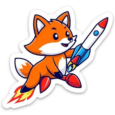 Villain Fox launches rockets  sticker