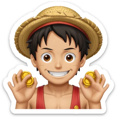 Luffy laughing in gear 5 sticker
