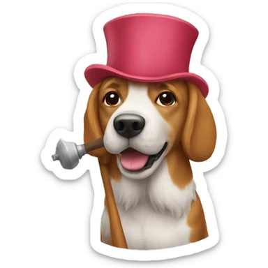 A plunger on a dog sticker