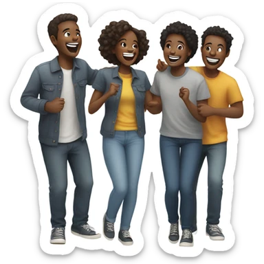 happy moment with friends sticker