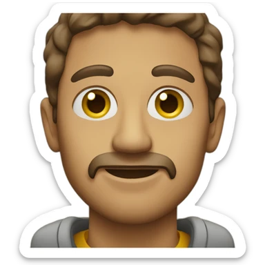 Man with hummus on face sticker