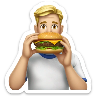 sapo hiperrealista comiendo una hamburguesa sticker