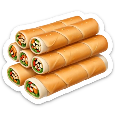 Can you make them more translucent (white-ish because they are made of rice paper) and organise them in two rows of 5 rolls? sticker