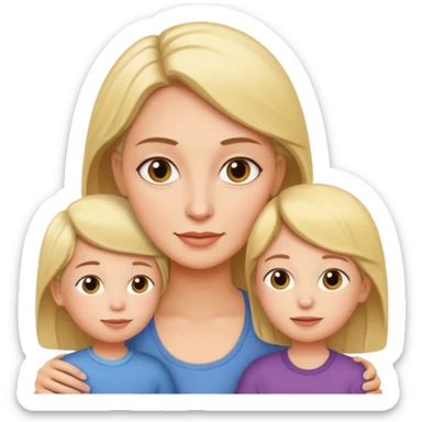 Mother with two kids sticker