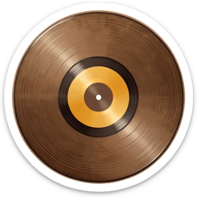 vinyl record, pastel brown colors sticker