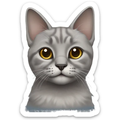 Lop-eared grey Scottish cat  sticker