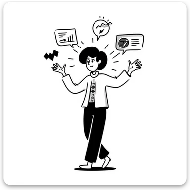 Sketch of future human with neural implants, digital aura, and floating tech interfaces sticker