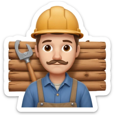 rustic carpenter portrait, head and shoulders only, wood dust on shoulders, rolled-up shirt collar, calm craftsman expression, warm workshop vibe, 3D cartoon, mobile game icon style, clean background, no text, no watermark
 sticker