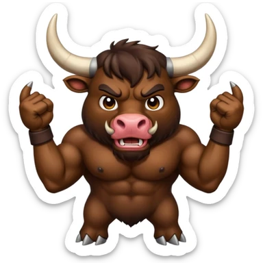 Bull hoof emoji making a like gesture angry bull sticker
