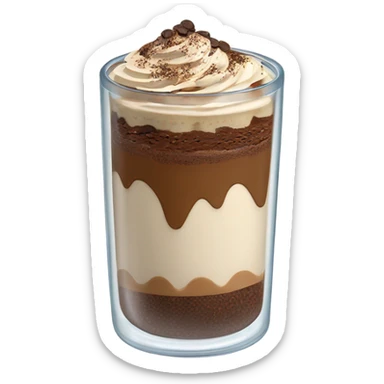 Toramisu overnight oats in a glass sticker