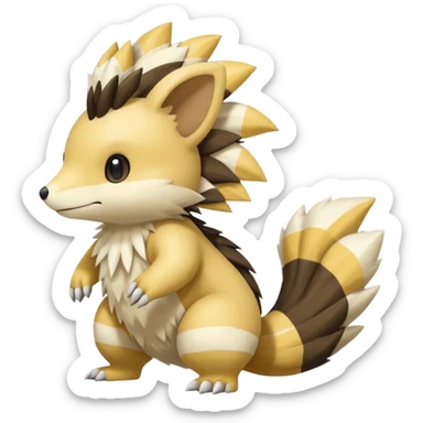 Sandslash-Emolga-Pachirisu-Cacomistl-Fakemon-hybrid-creature (full body) sticker