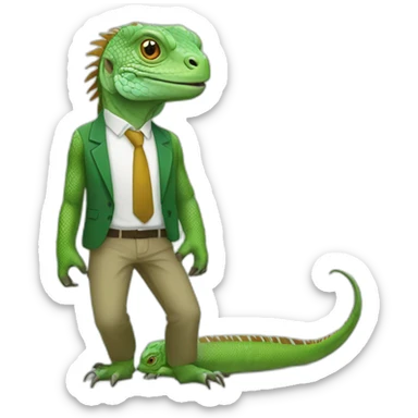 iguana business full length sticker