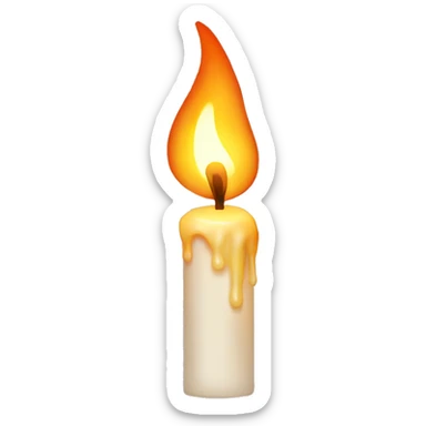 candle burning sticker
