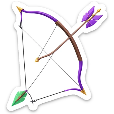 bow and arrow purple sticker