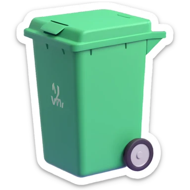 Draw a Pixar-style trash can. The view should be at a high angle. Do not use the face, eye, and mouth. sticker