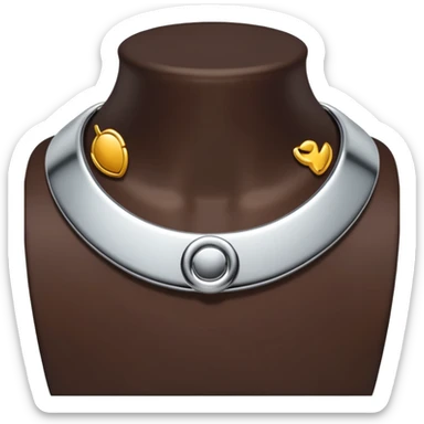 luxury fetish collar, silver chrome, smooth rounded metal, dominant erotic mood sticker