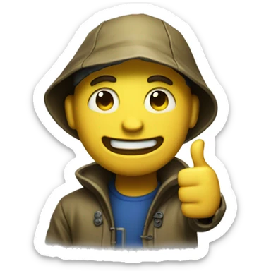 original Fallout thumbs up guy wearing a raincoat sticker