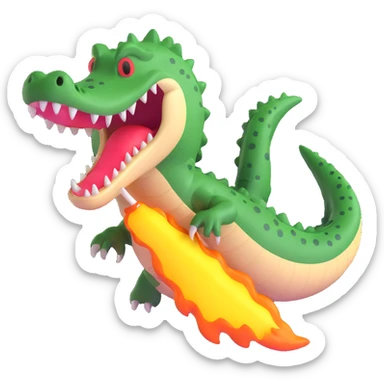 wild crocodile with explosive energy sticker