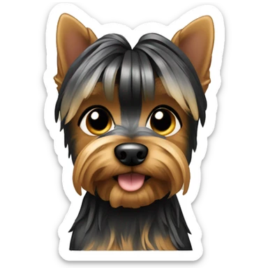 Braided hair yorkie terrier sticker