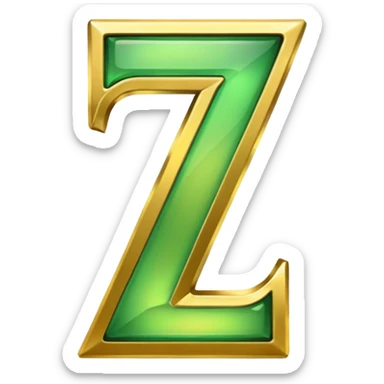 number 7 in golden and green shadows sticker