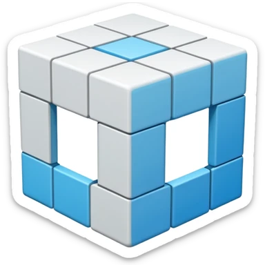 cross section　cube sticker