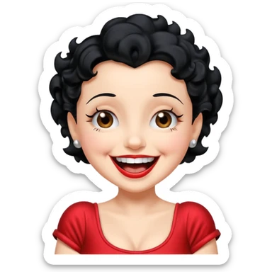 Iconic & original Betty boop laughing sticker