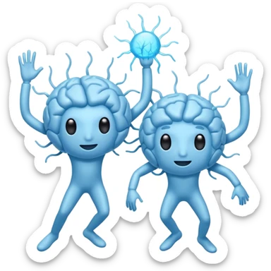 Last two brain cells dancing sticker