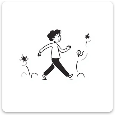 Edit the stick figure to be running for opportunities, keep the same hand drawn doodle style. sticker