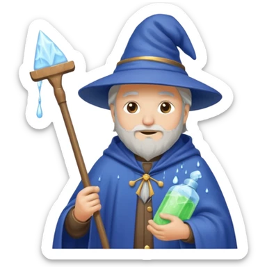 a wizard cleaning windows sticker