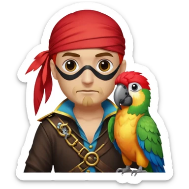 💀pirate and parrot sticker