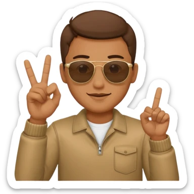 A guys taking of his sun glasses in a emoji like this 😎 🤏 sticker