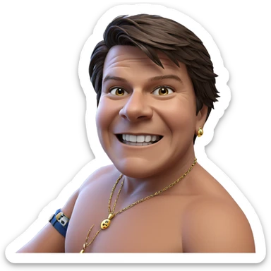 smiling boy with jewelry indoors sticker