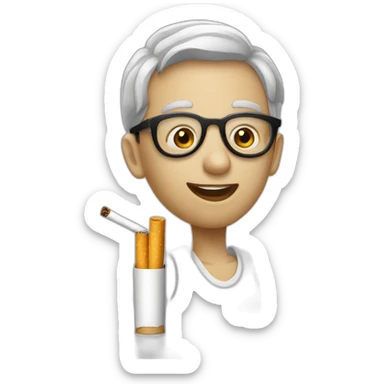 un eleve avec lunette et une cigarette sticker