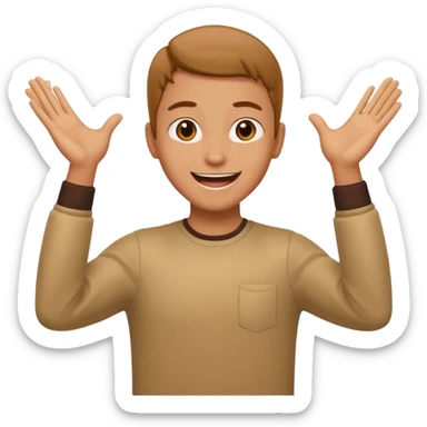 A person with the arms opened sticker