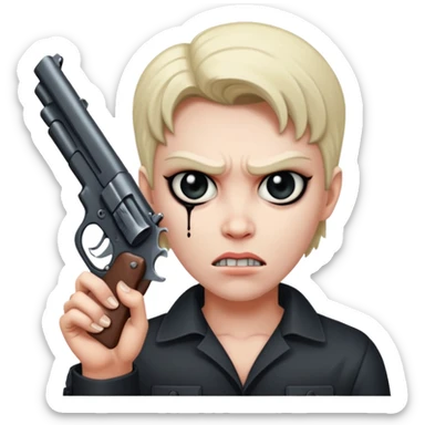 Psycho with gun sticker