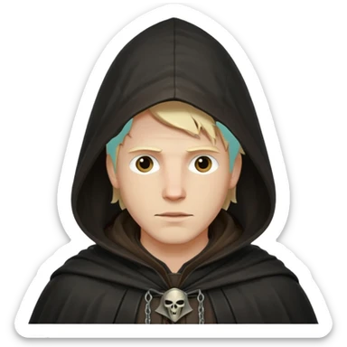 Hooded blonde man sticker