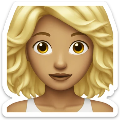Palm face girl blonde hair sticker