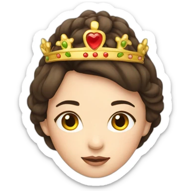 a brunette woman with a crown on the head, asian sticker