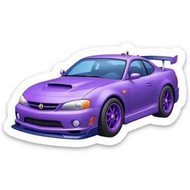 Purple and navy blue car doing a drift. sticker
